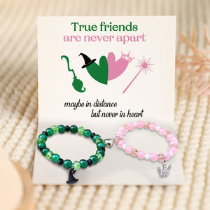 To Friend - True Friends Are Never Apart - Crown Hat Matching Bracelets