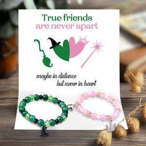 To Friend - True Friends Are Never Apart - Crown Hat Matching Bracelets