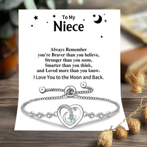 To My Niece - I Love You to the Moon and Back Bracelet