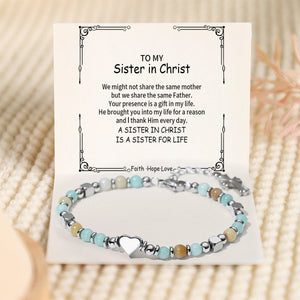 To My Sister - A Sister In Christ Is A Sister for Life - Religious Cross Bracelet