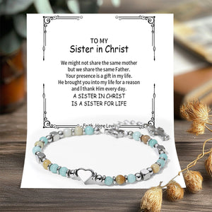 To My Sister - A Sister In Christ Is A Sister for Life - Religious Cross Bracelet