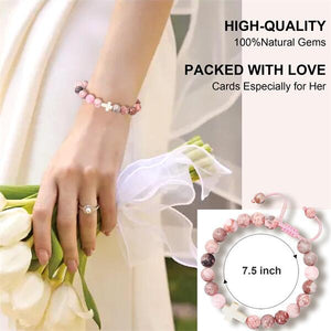 To My Sister in Christ - Pink Cross Gemstone Easter Bracelet