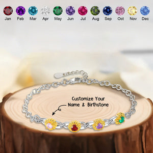Birthstones & Names - Personalised Birthstone Beautiful Bracelet Gift for Her