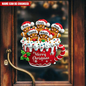 Personalized Merry Christmas Gingerbread Family Decal