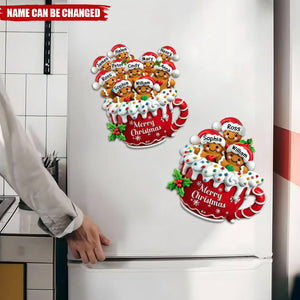 Personalized Merry Christmas Gingerbread Family Decal