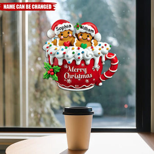 Personalized Merry Christmas Gingerbread Family Decal
