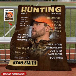 Man Cave Hunting Art - Personalized Blanket, Gift For Hunter