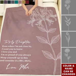 To My Daughter From Mom Custom Birth Flower - Personalized Blanket