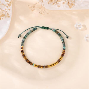 A New Chapter - Inspirational Morse code Natural Bead Wrap Bracelets