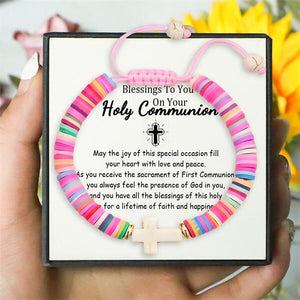 Faith Cross Bracelet - Baptism & First Communion Gift for Girls & Boys