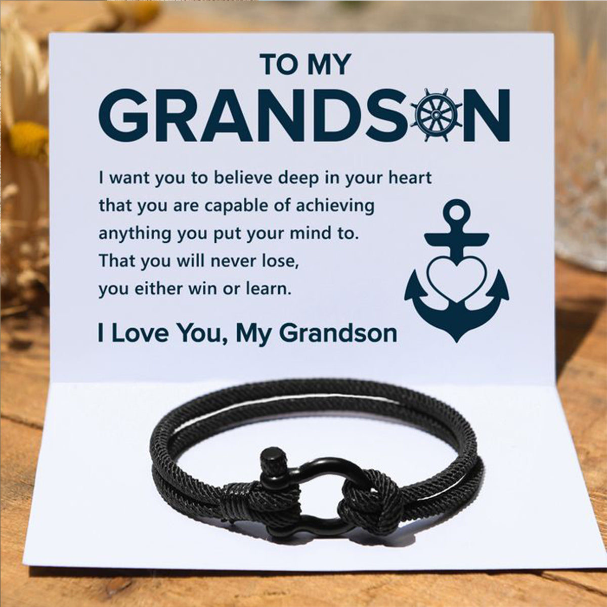 To My Grandson - You Will Never Lose - Bracelet