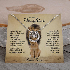 Dad To Daughter - Proud Lion - Love Necklace