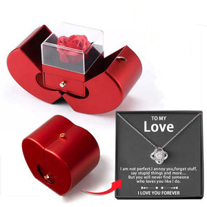 Love Knot Necklace - With Real Rose - To My Love