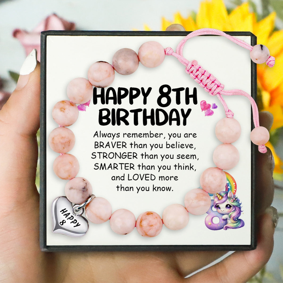 To Daughter - To A Sweet Girl on Her Birthday - Adjustable Stone Pearl Bracelet