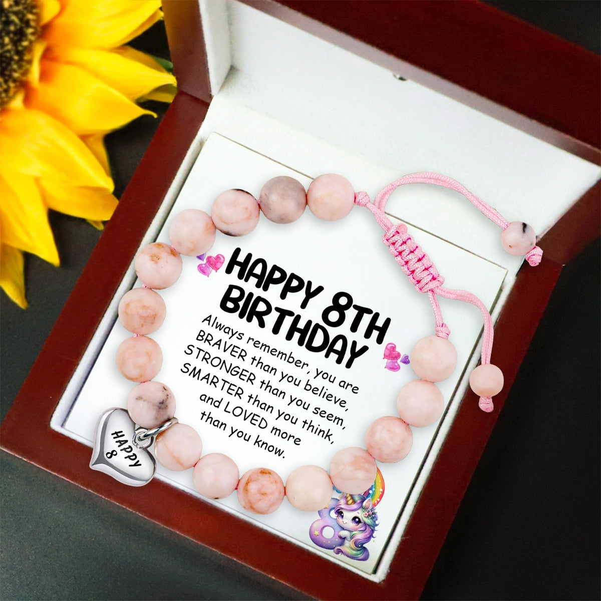 To Daughter - To A Sweet Girl on Her Birthday - Adjustable Stone Pearl Bracelet
