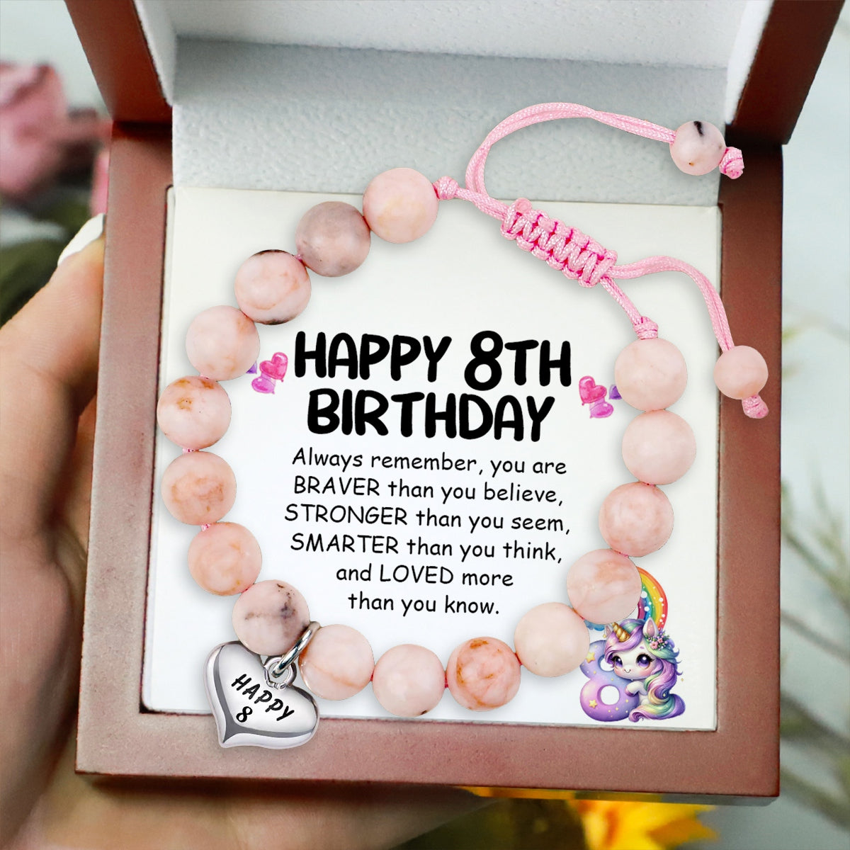 To Daughter - To A Sweet Girl on Her Birthday - Adjustable Stone Pearl Bracelet