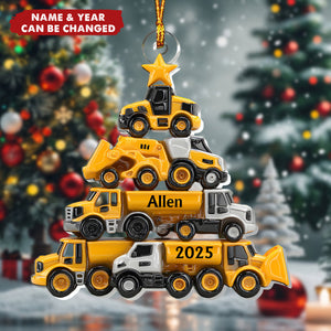 Engineering Vehicles Tree - Personalized 1-Layer Acrylic Ornament
