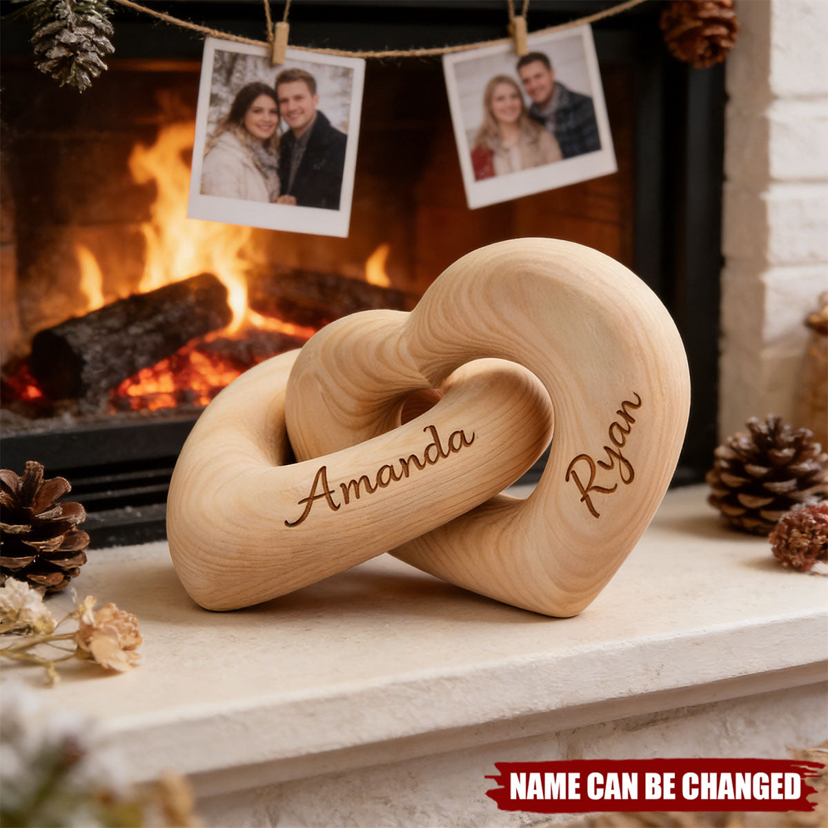 Romantic Couple - Personalized Infinity Heart Sculpture