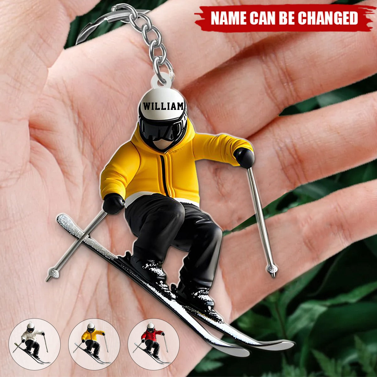 FUSTMW Skiing Keychain Ski Lover Gifts Snow Skiing Charm Gifts For...