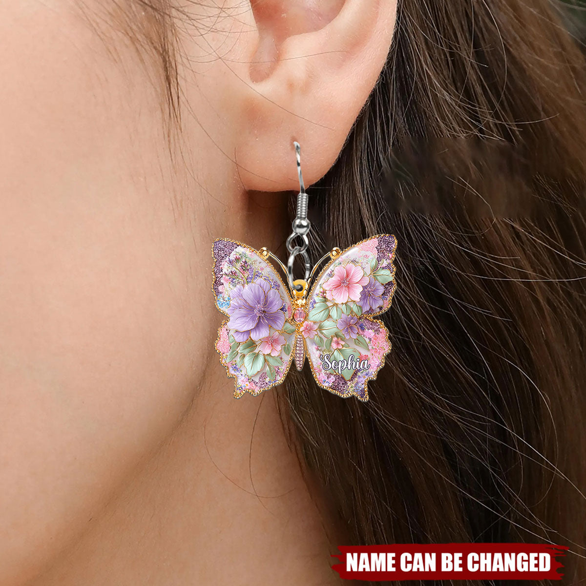 Love Butterfly - Personalized Butterfly Earrings