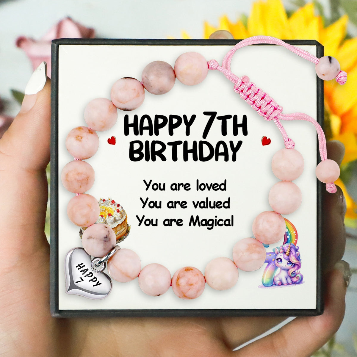 To Daughter - To A Sweet Girl on Her Birthday - Adjustable Stone Pearl Bracelet