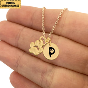 Personalized Pet Necklace, Dog Paw Necklace, Dog Remembrance Necklace, Custom Paw Print Necklace