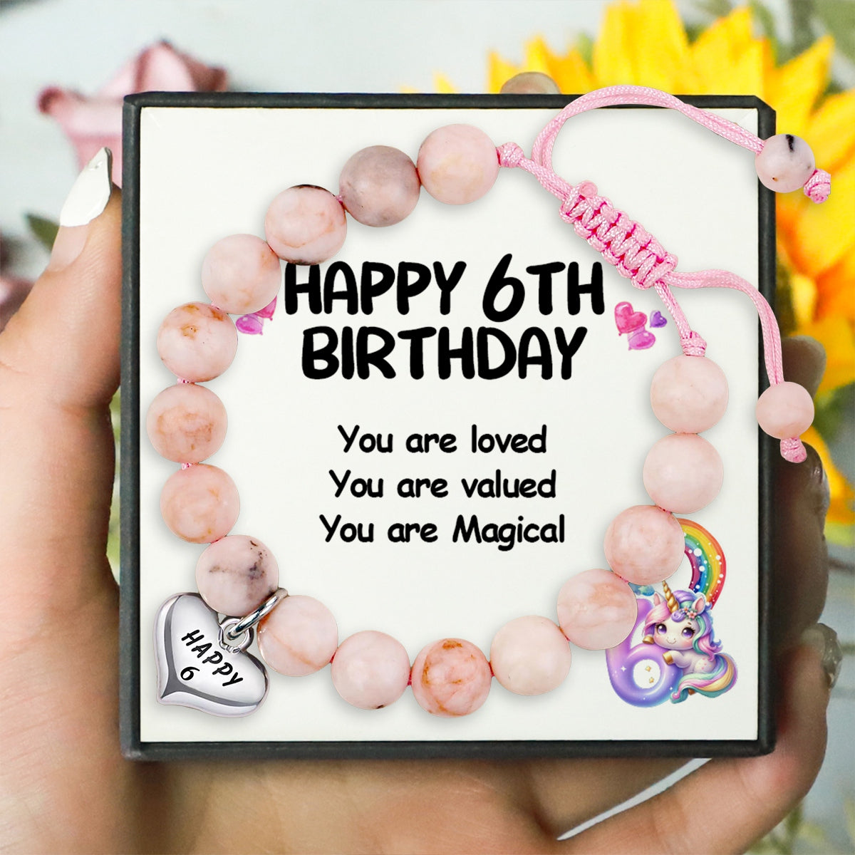 To Daughter - To A Sweet Girl on Her Birthday - Adjustable Stone Pearl Bracelet
