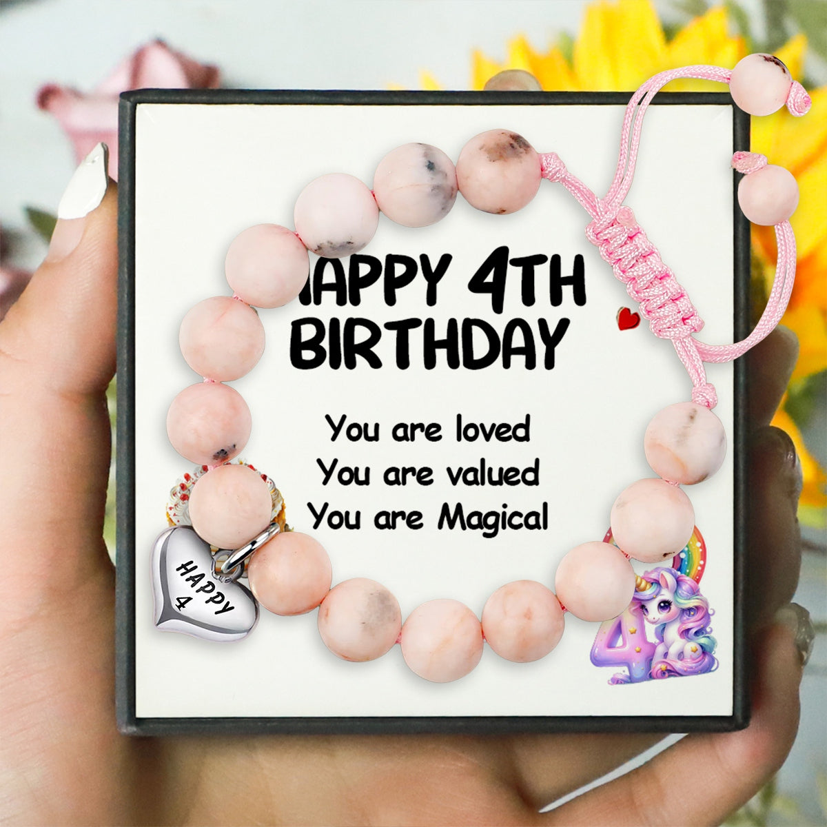 To Daughter - To A Sweet Girl on Her Birthday - Adjustable Stone Pearl Bracelet