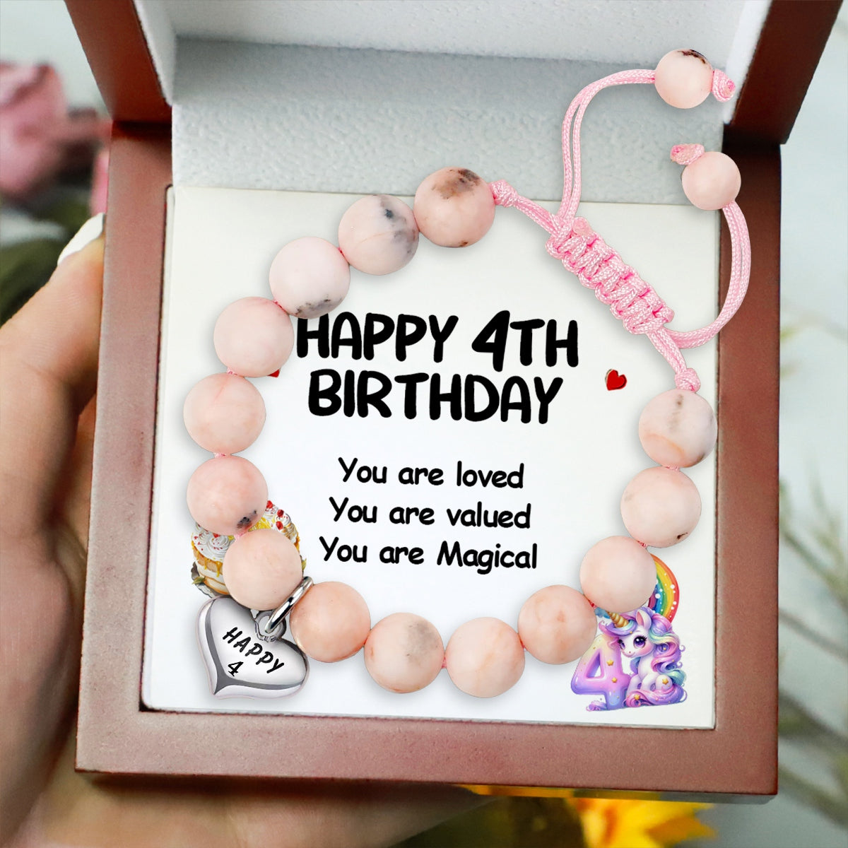 To Daughter - To A Sweet Girl on Her Birthday - Adjustable Stone Pearl Bracelet