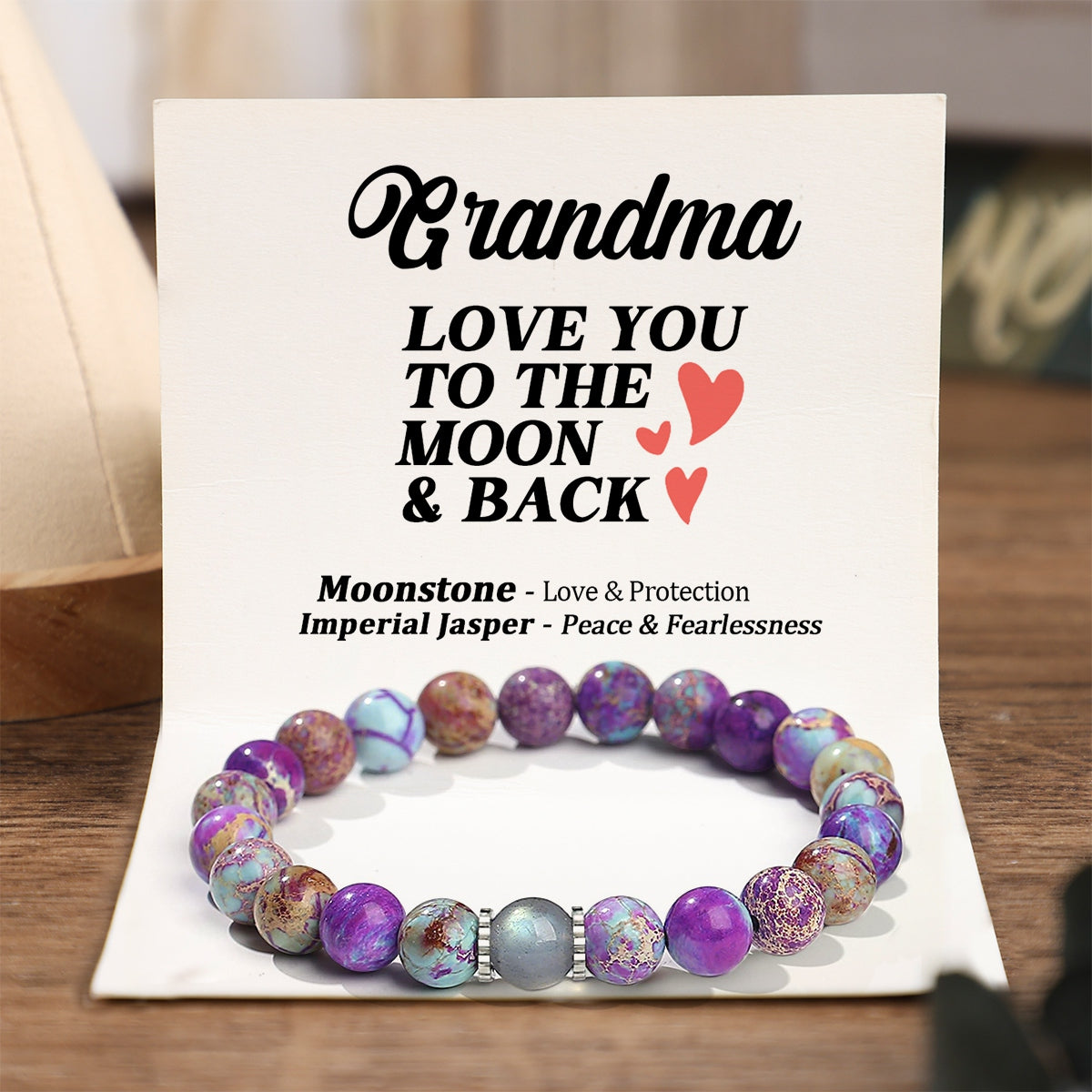 To Daughter/Granddaughter/Mom/Wife - Love You To The Moon & Back Stretchable Bracelet