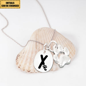 Personalized Pet Necklace, Dog Paw Necklace, Dog Remembrance Necklace, Custom Paw Print Necklace