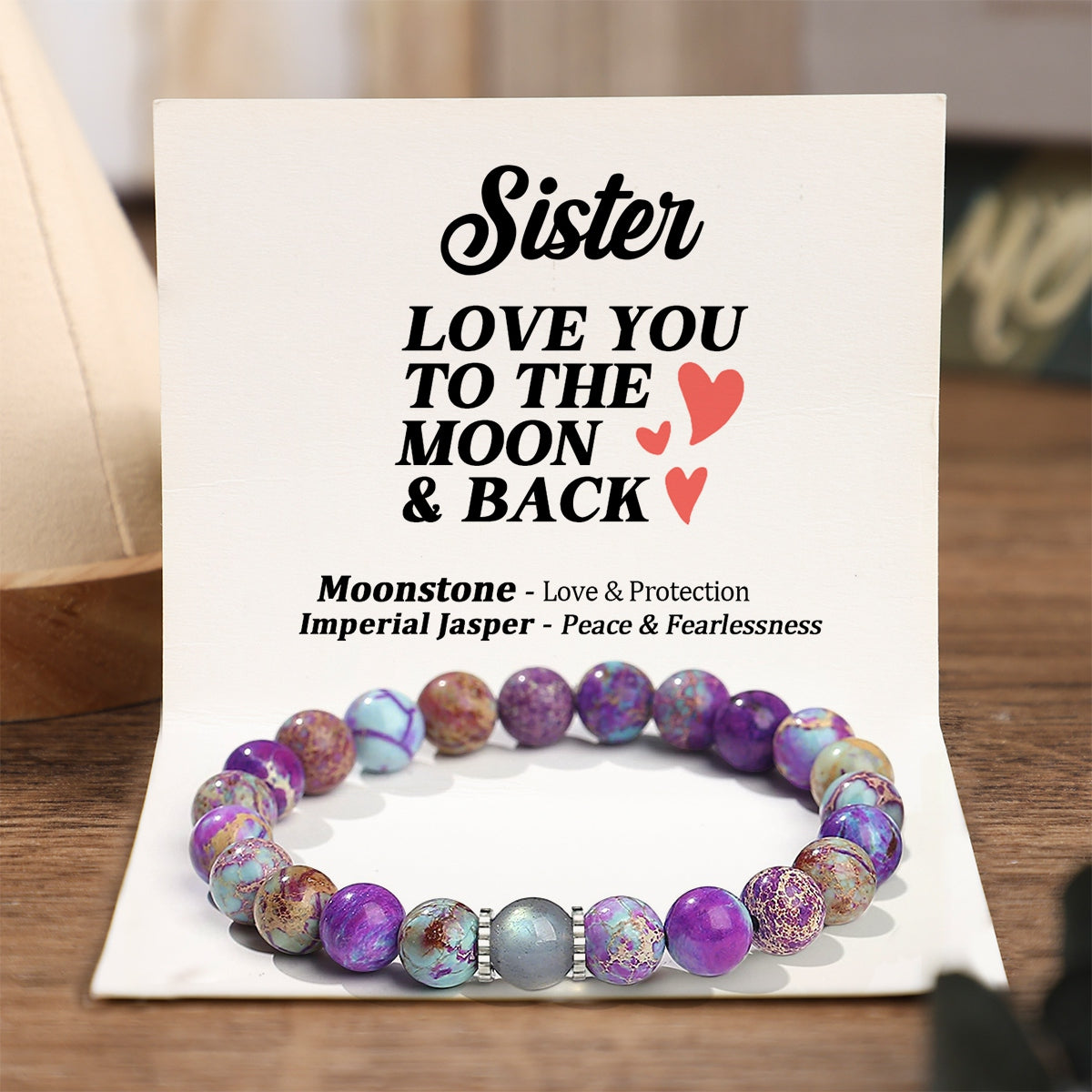 To Daughter/Granddaughter/Mom/Wife - Love You To The Moon & Back Stretchable Bracelet