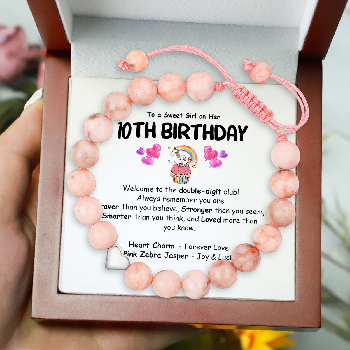 To Daughter - To A Sweet Girl on Her Birthday - Adjustable Stone Pearl Bracelet