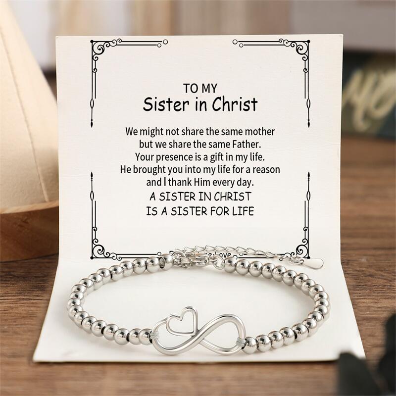 To My Sister in Christ - Heart Bracelet