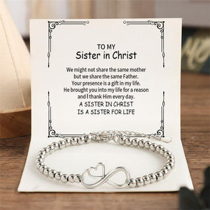 To My Sister in Christ - Heart Bracelet