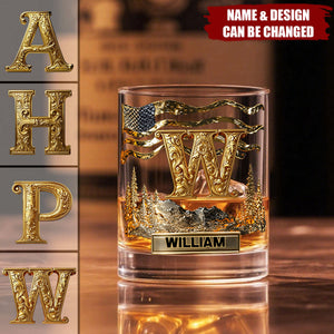 Alphabet Initial For Whiskey, Bourbon... Lovers - Personalized Whiskey Glass