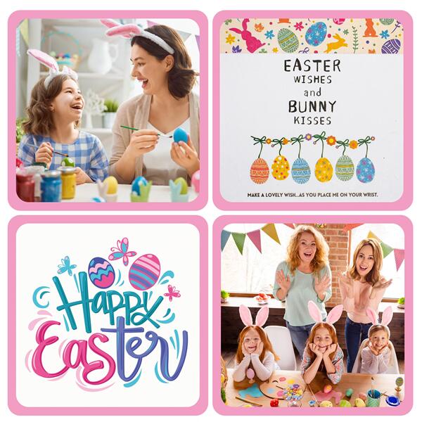 Easter Bunny Bracelet - Colorful Bead Bracelet with Bunny Pendant