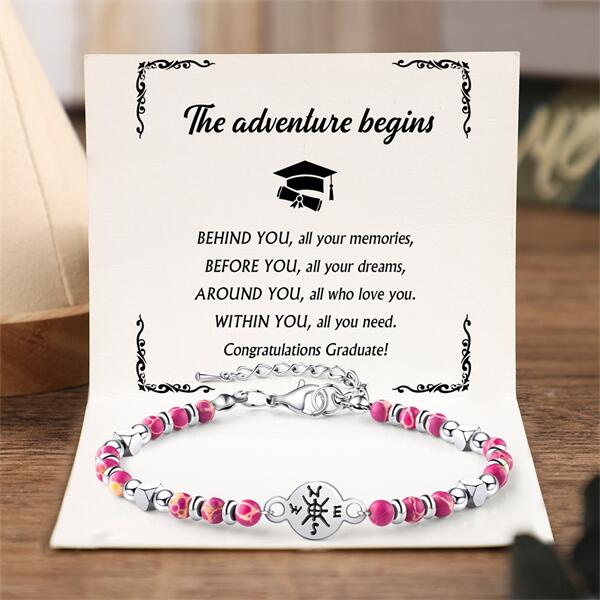 Towards Your Dreams - Compass Graduation Bracelets For Her Him