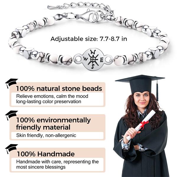 Towards Your Dreams - Compass Graduation Bracelets For Her Him