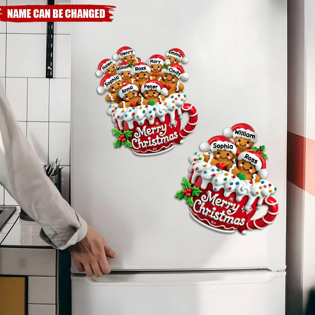 Merry Christmas Gingerbread Cup Personalized Decal