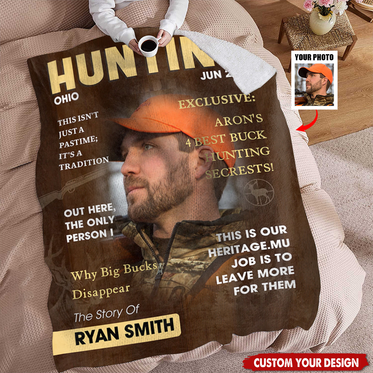 Man Cave Hunting Art - Personalized Blanket, Gift For Hunter