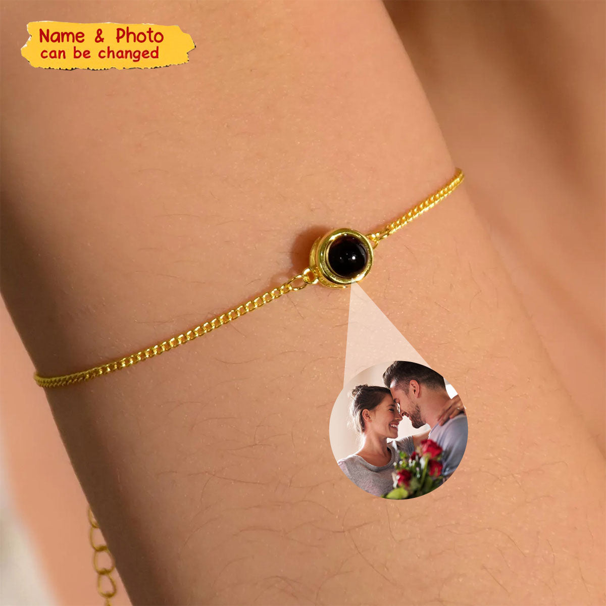 Custom Photo Projection Bracelet - Personalized Photo Memorial Bracelet