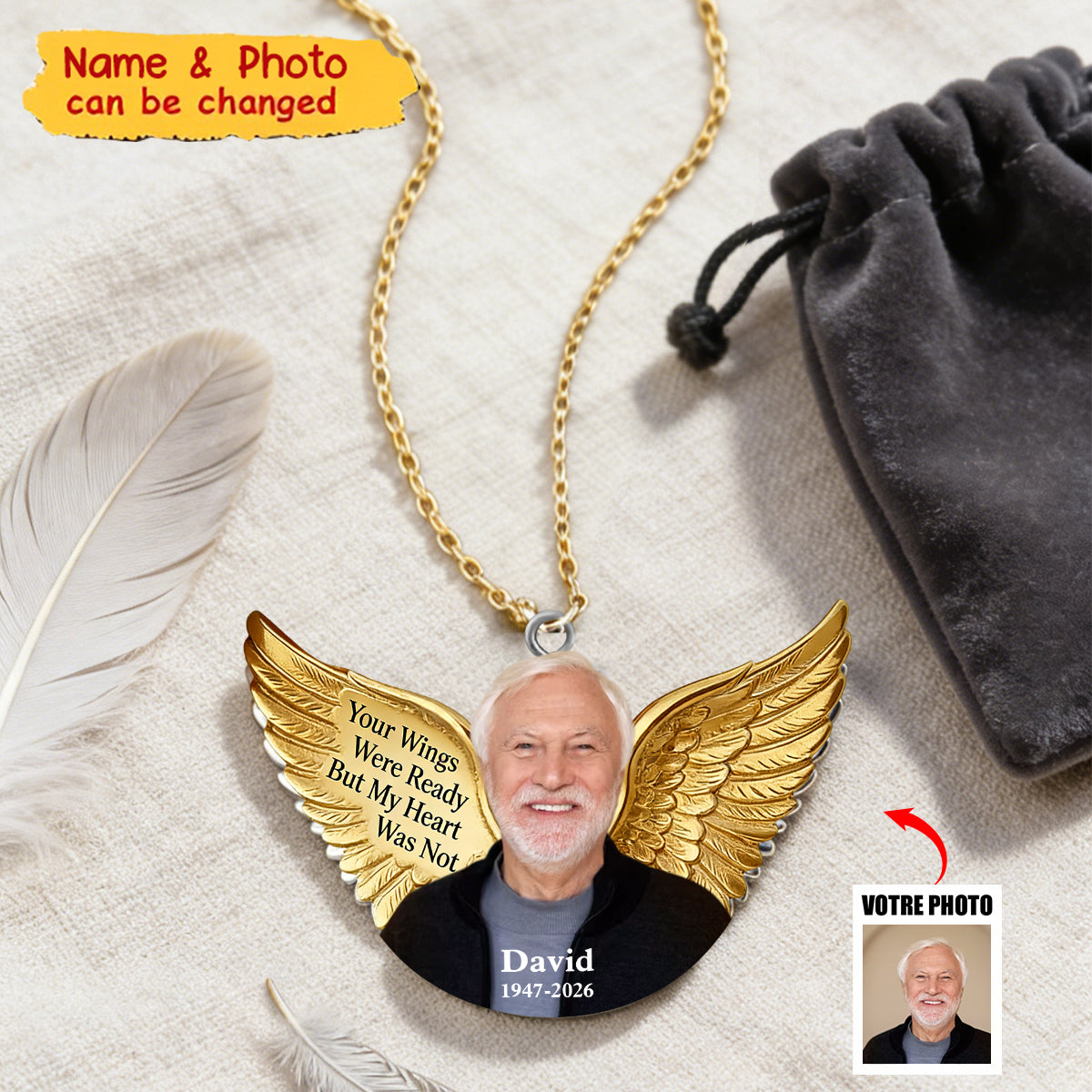Your Wings Were Ready - Personalized Memorial Necklace