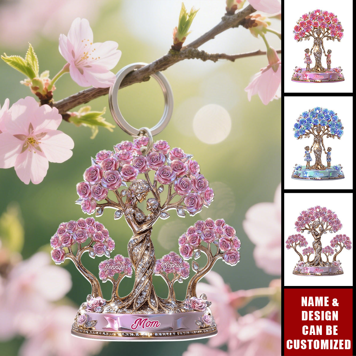 The Love Between Mother And Her Kids - Personalized Acrylic Keychain