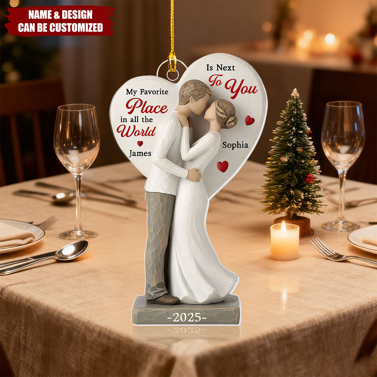 Next To You - Personalized Acrylic Ornament, Gift For Couple