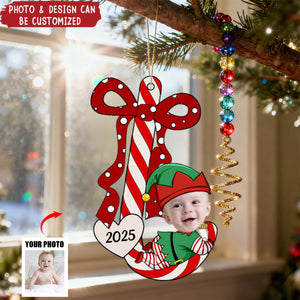 Baby’s First Christmas Ornaments Lovely Candy - Personalized Acrylic Photo Ornament