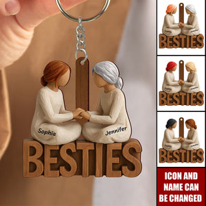 Besties Forever Together - Personalized Acrylic Keychain - Gift For Best Friends