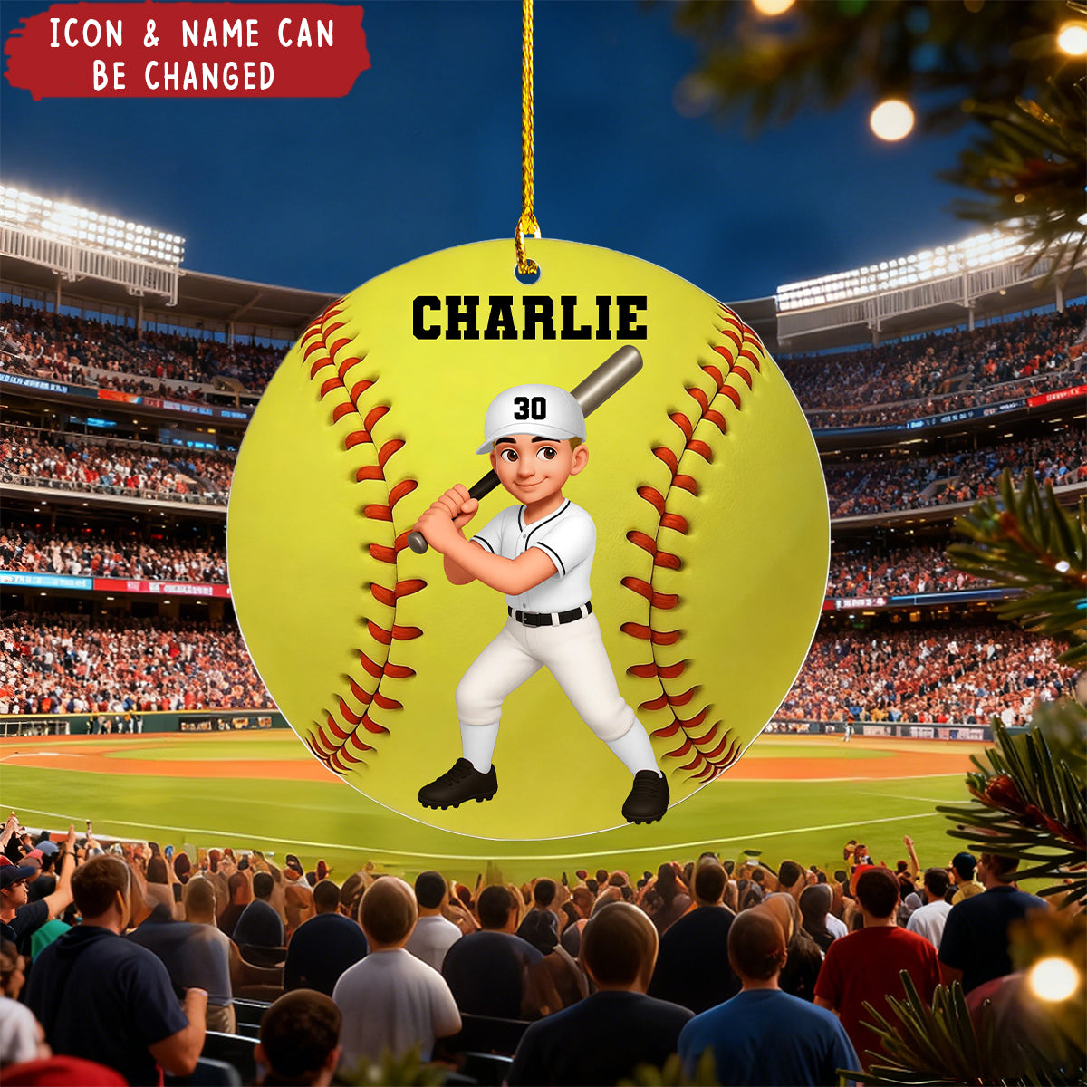 Baseball Softball Girl Boy - Personalized Acrylic Ornament - Christmas Gift For Daughter, Gift For Son