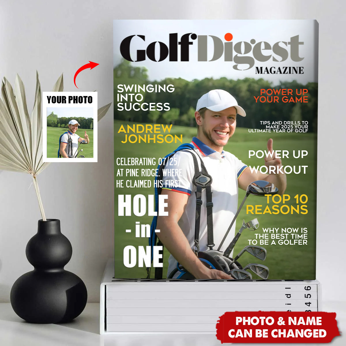 Golf Digest Magazine Personalized Poster, Golfer Magazines Photo, Unique Gift For Golfer
