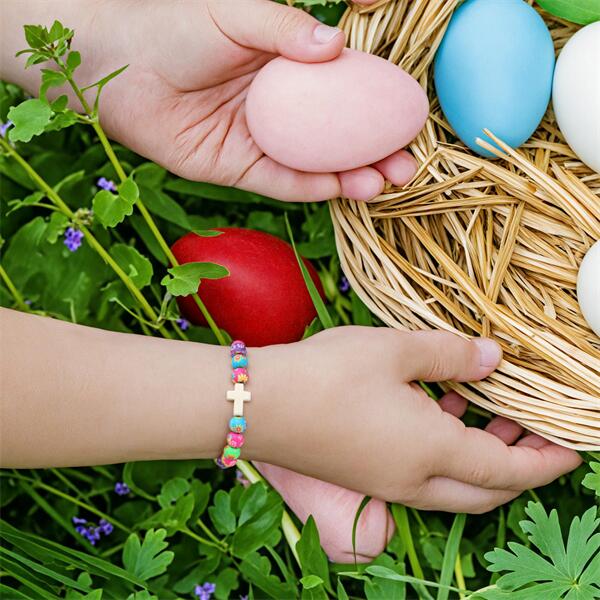 To My Sister in Christ - Colorful Clay Beads Easter Bracelet